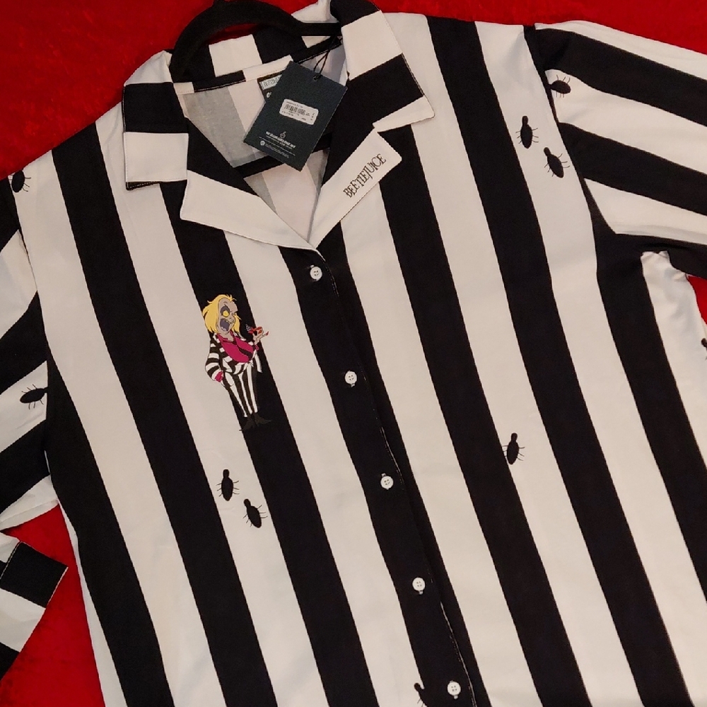 CAKEWORTHY BEETLEJUICE 2X P.J.S BLACK/WHITE STRIPES AND CANT FORGET THE BUGS
